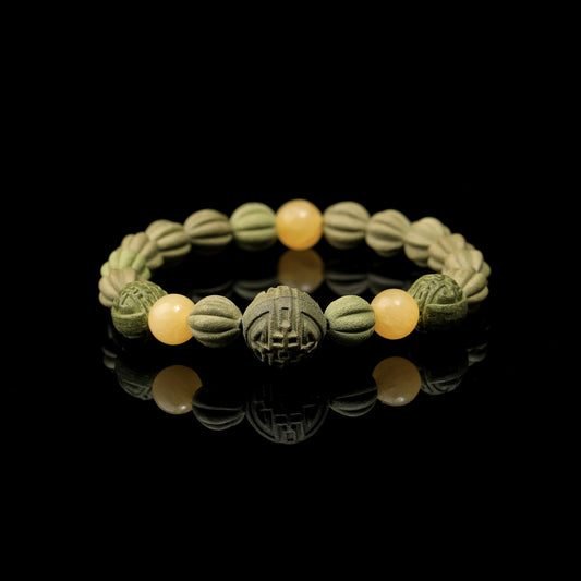 WF #28-01 Incense Bead Bracelet - Wood