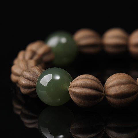 WF #18-03 Incense Bead Bracelet - Wood